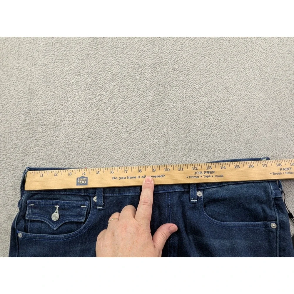 True Religion Rocco Relaxed Skinny Jeans Dark Scorched Wash Flap Pocket Mens 34 - Picture 7 of 15